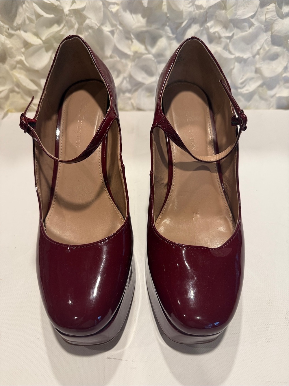 BCBGeneration Burgundy Patent Mary Jane Platform Pumps